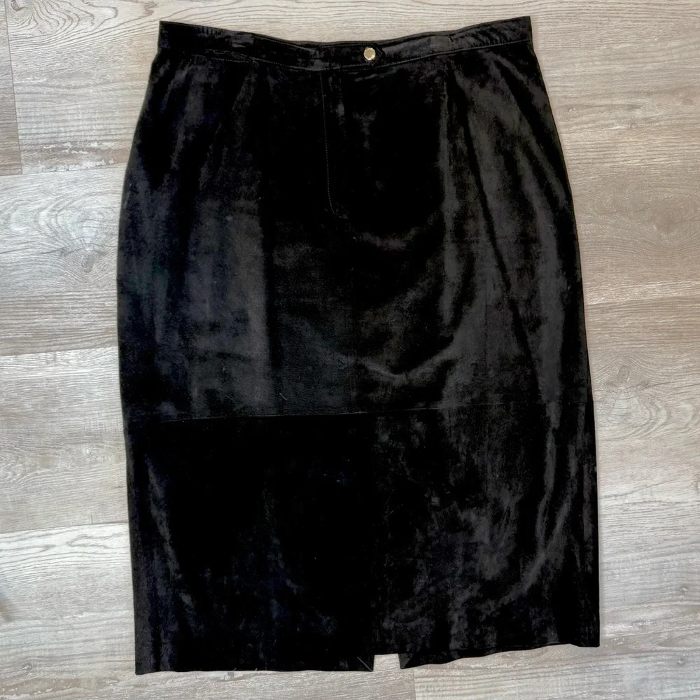 Lauren Ralph Lauren Black Suede Maxi Long Skirt women’s size 18W Designer